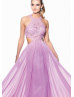 Sexy Backless Lace Chiffon Prom Dress